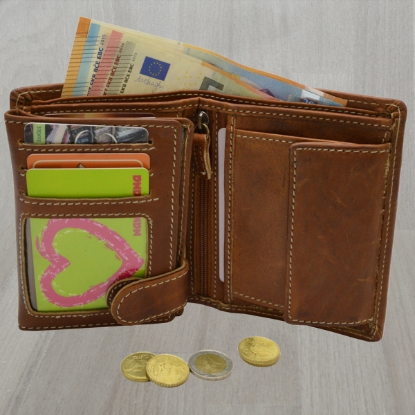 RFID Schutz Portemonnaie Leder Geldtasche Brieftasche Geldbeutel braun